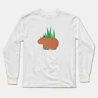 Capybara minimal art Long Sleeve T-Shirt